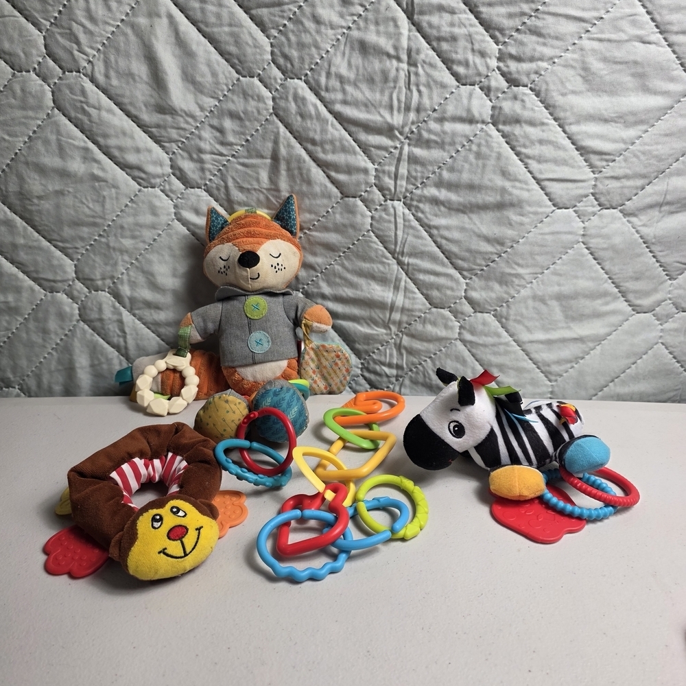 Infantino Plush Fox & Activity Ring Toy Set - Multicolor Baby Development Toys
